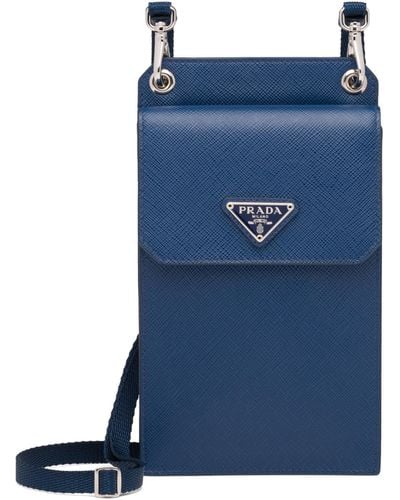 Prada Saffiano Leather Smartphone Case - Blue