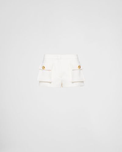 Prada Shorts In Nattè - Bianco