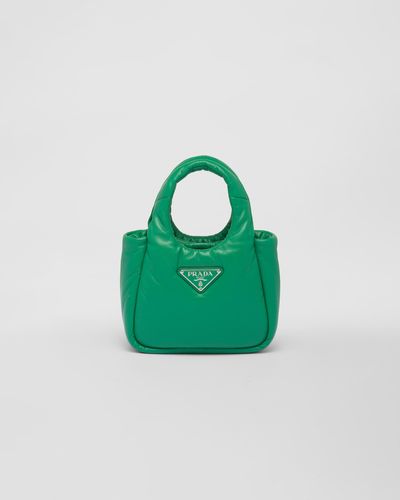 Prada Soft Mini-Handtasche Aus Gepolstertem Nappa-Leder - Grün