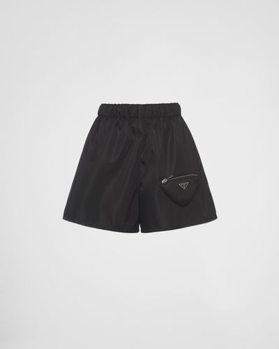 Prada Shorts In Re-nylon Con Pouch - Nero