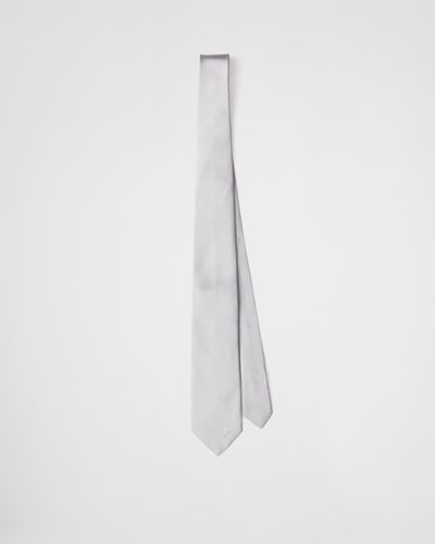 Prada Satin Tie - White