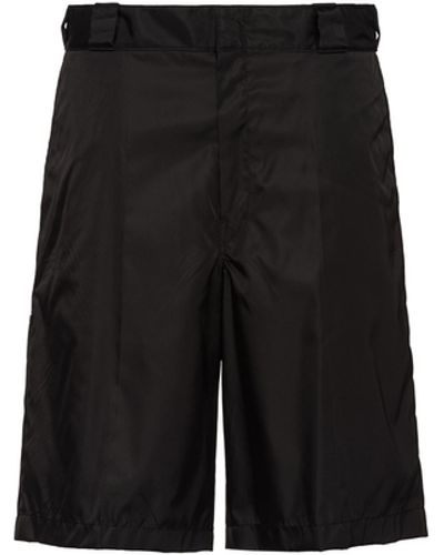 Prada Re-Nylon Shorts mit Logo-Schild - Schwarz