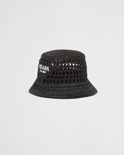 Prada Black Raffia Hat