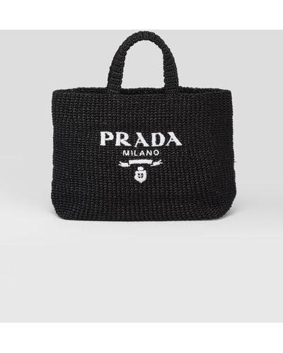 Prada Crochet Tote Bag - Black