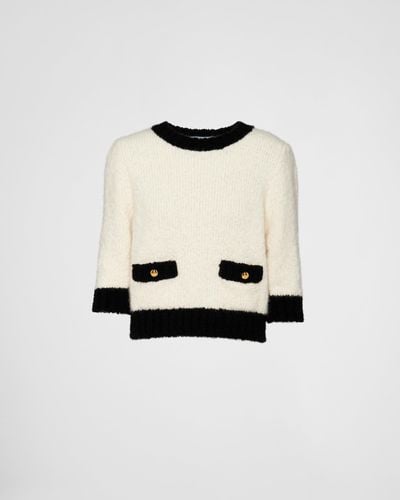 Prada Cashmere And Silk Crew-neck Sweater - White