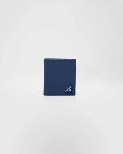 Prada Saffiano Leather Wallet - Blue