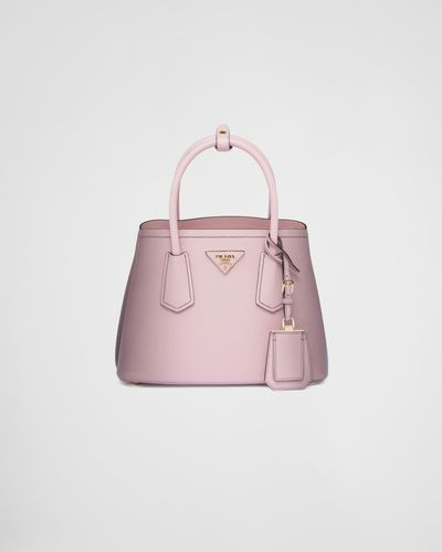Prada Double Saffiano Leather Mini-Bag - Pink