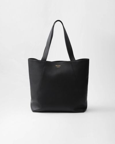 Prada Leather Tote Bag - Black