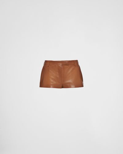 Prada Nappa Leather Shorts - White