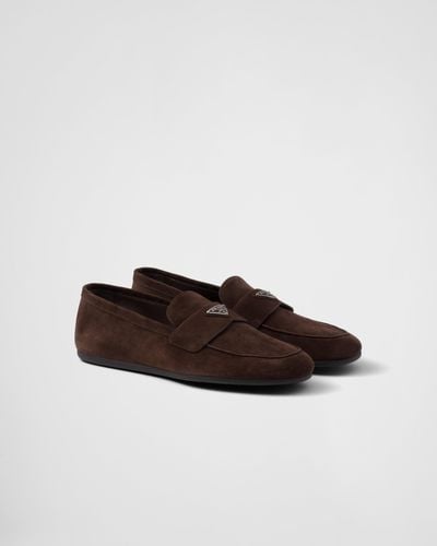 Prada Suede Loafers - Brown