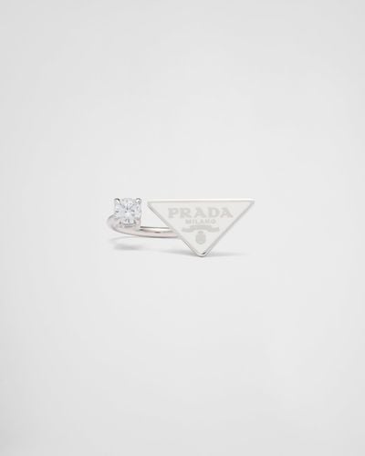 Prada Symbole Ring - White