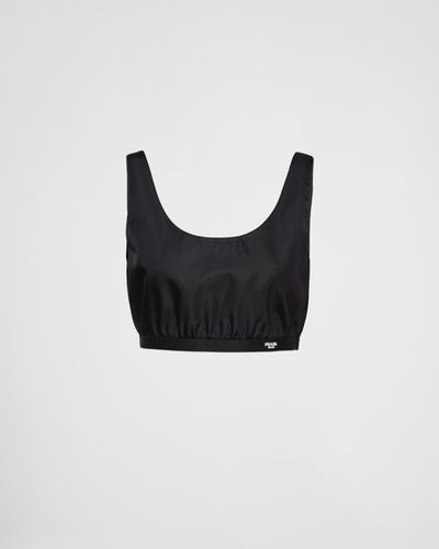 Prada Re-nylon Cropped Vest Top - Black