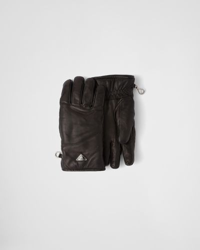 Prada Nappa Leather Gloves - Black