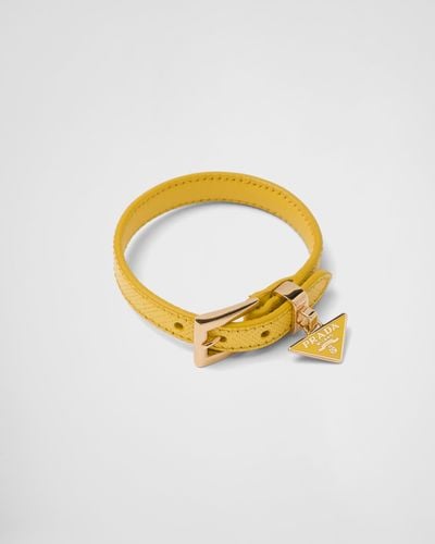 Prada Saffiano Leather Bracelet - Metallic