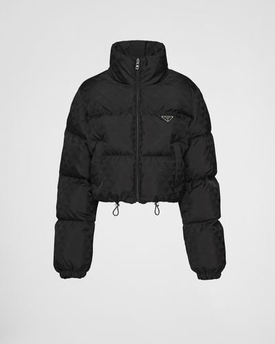 Prada Printed Nylon Down Jacket - Black