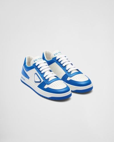 Prada Downtown Low-top Leather Trainers - Blue
