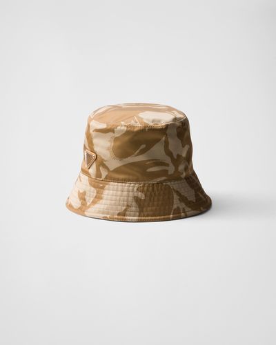 Prada Printed Re-Nylon Bucket Hat - Natural