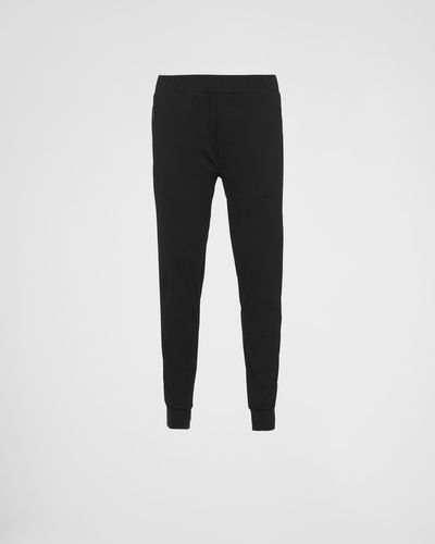 Prada Pantalon En Coton Technique Et Re-Nylon - Noir
