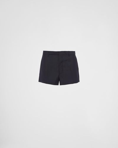 Prada Shorts In Lana Mohair - Blu