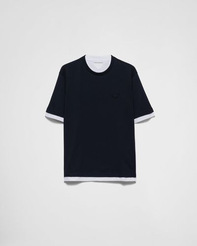 Prada T-Shirt Aus Baumwolle - Blau