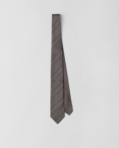 Prada Silk Tie - White