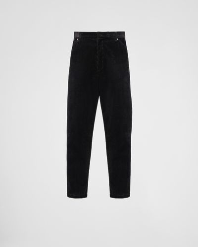Prada Pinwale Corduroy Pants - Black