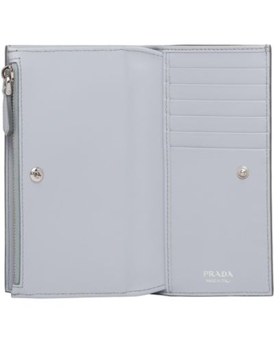 Prada Large Leather Wallet - Gray