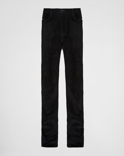 Prada Five-Pocket Velvet Denim Pants - Black