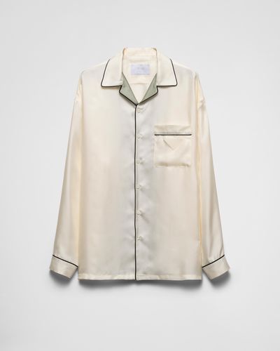 Prada Silk-Twill Shirt - Natural