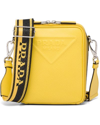 Prada Saffiano Leather Shoulder Bag - Yellow