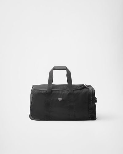Prada Re-Nylon And Saffiano Leather Trolley - Black