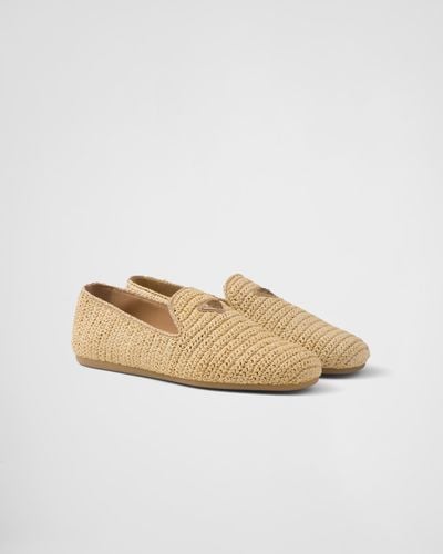 Prada Crochet Slip-On Shoes - White