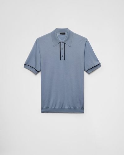 Prada Wool Polo Shirt - Blue