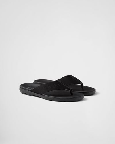 Prada Re-Nylon Tape Sandals - Black