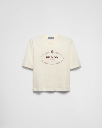 Prada Printed Jersey T-Shirt - White