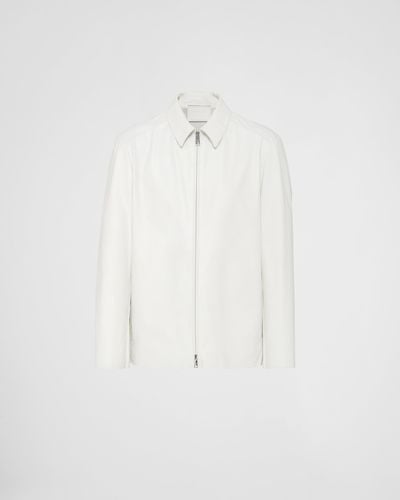 Prada Leather Blouson Jacket - White