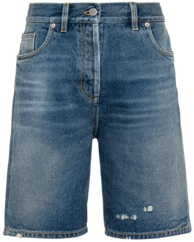 Prada Organic Denim Bermuda Shorts - Blue