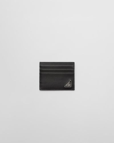 Prada Saffiano Leather Card Holder - White