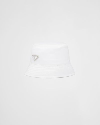 Prada Cappello Da Pescatore In Re-nylon - Bianco