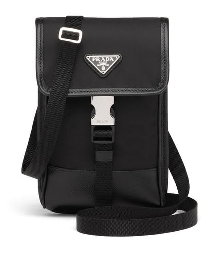 Prada Re-Nylon And Saffiano Leather Smartphone Case - Black