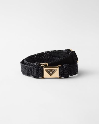 Prada Woven Fabric Belt - Black