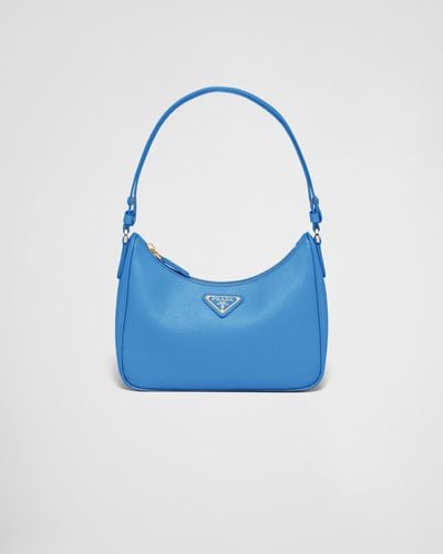 Prada Re-edition Saffiano Leather Mini Bag - Blue