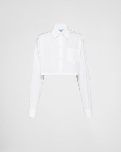 Prada Poplin Cropped Shirt - White
