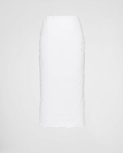 Prada Padded Cotton Pencil Skirt - White