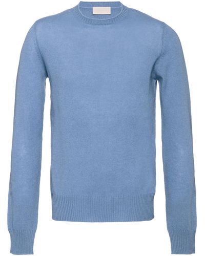 Prada Cable-knit Cashmere Crew-neck Sweater - Bleu