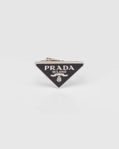Prada Symbole Clip Right Earring - White