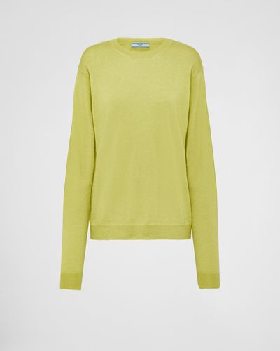 Prada Cashmere Crew-neck Sweater - Yellow