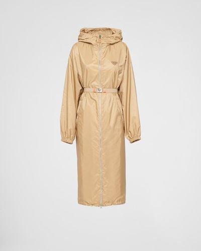 Prada Re-nylon Hooded Raincoat - Natural