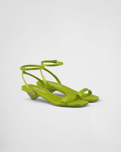 Prada Satin Sandals - Green