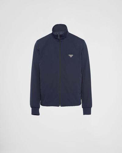 Prada Stretch Technical Fabric Zipper Sweatshirt - Blue